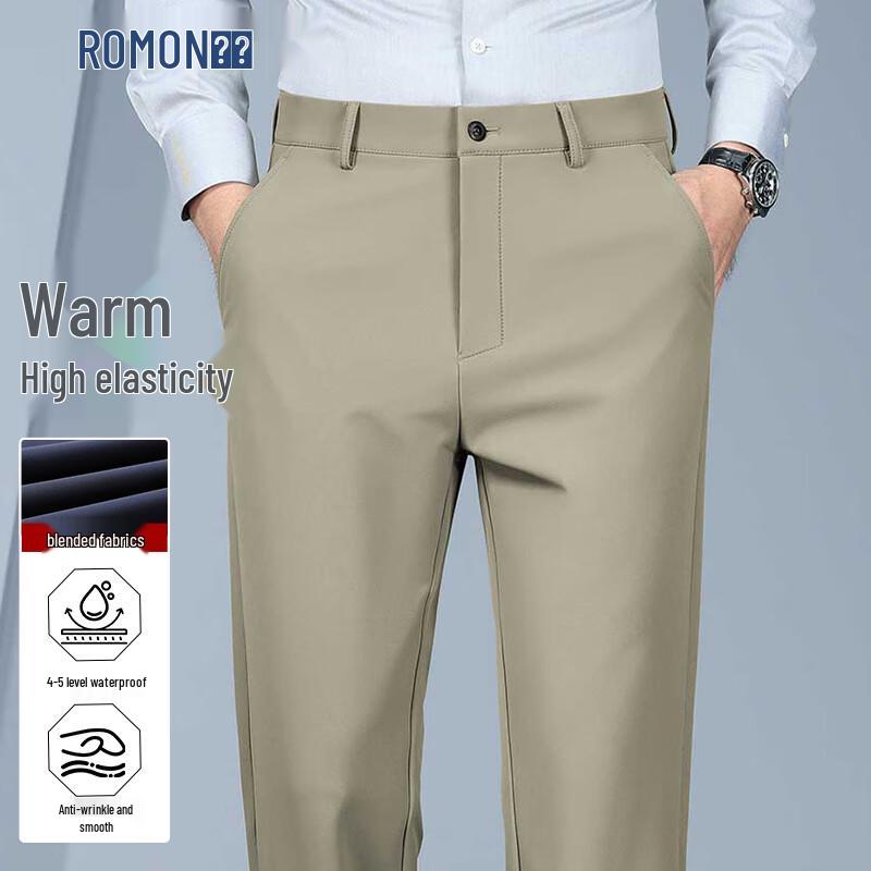 ROMON Men s Straight-Leg Business Casual Pants 32