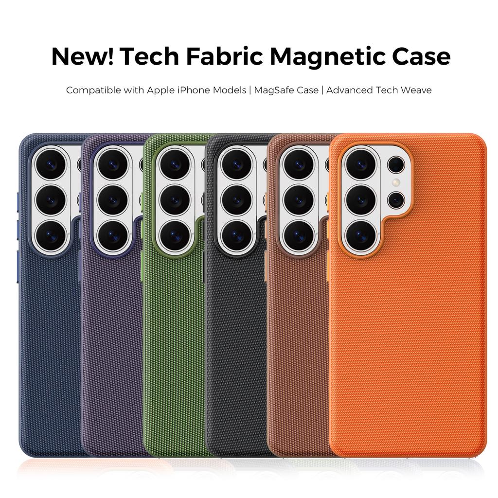 Original Techwoven Fabric Phone Case for Samsung Galaxy S26 S25 S24 Ultra for MagSafe Magnetic Soft Shockproof Matte Back Cover