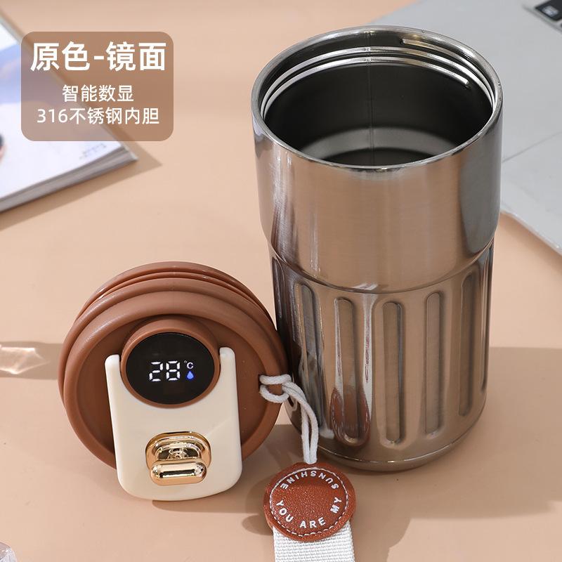 High Value Intelligent Temperature Display Coffee Cup Portable Car Gift Water Cup 111 Stainless Steel Thermos Cup Logo