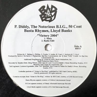 12inch Record P. DIDDY, NOTORIOUS B.I.G., 50 CENT - Victory 2004 BB515 Bad Boy Enterta 2004 US Rap & Hip-Hop/R&B Used