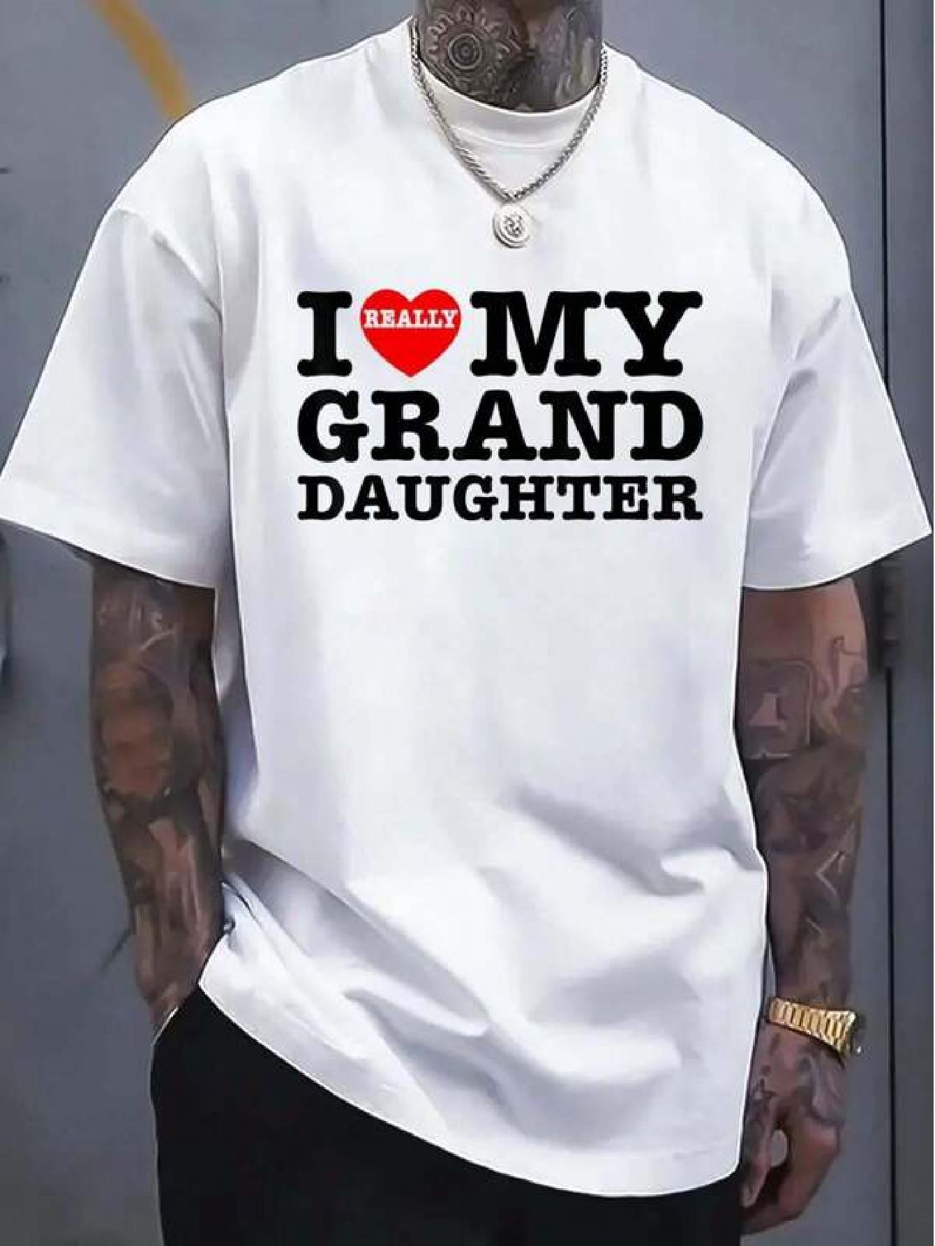 Cotton shirt I love my granddaughter I love grandma and grandpa matching T-shirt M