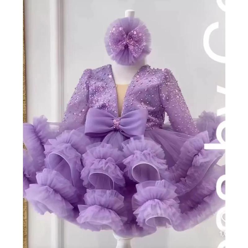 

Роскошное платье с цветочным узором для девочек, пышное праздничное платье с круглым вырезом для девочек на свадьбу, детское тюлевое платье с короткими рукавами, рождественское торжественное платье