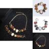 Trendy Geometric Pendant Necklace And Bracelet Combo For Females With Stylish Alloy Finish