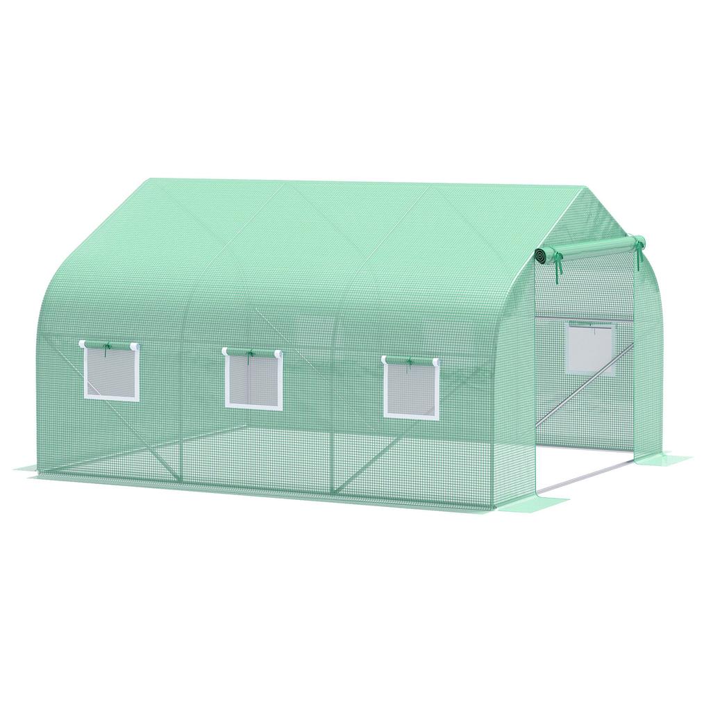 Foil Greenhouse Foil Greenhouse Cold Frame Plant House Tomato House Gable Roof 350L × 300W × 200H Cm