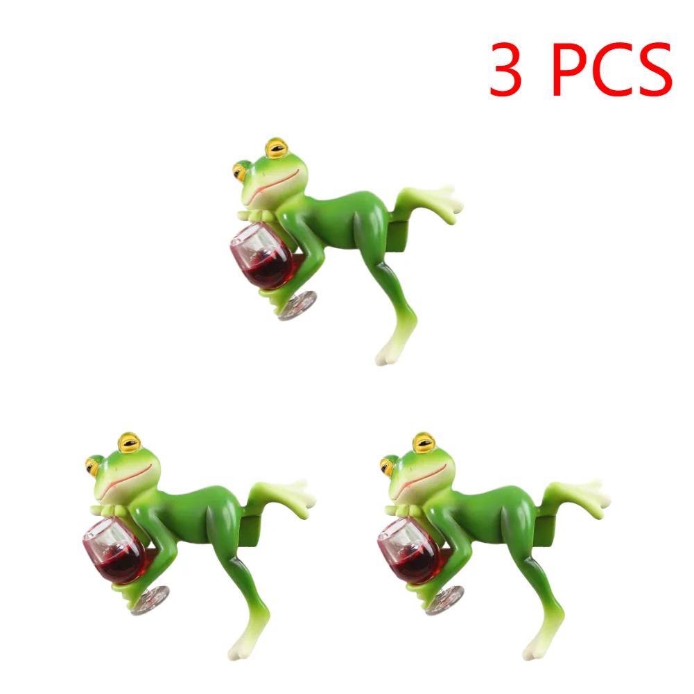 1/3 STÜCKE Lustige Trinkende Frosch Statue Harz Hängende Frosch Figur Pflanzgefäß Umarmung Mini Frosch Skulpturen für Blumentopf Rasenornament