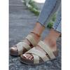 New Large Size Large Size Casual Sandals Slippers Flat Bottom Thick Sole One Word Cross Sandals