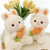 Cute Radish Rabbit Plush Toy Soft Bunny Stuffed Animal Doll for Girls Kids Sleeping Companion Birthday Gift
