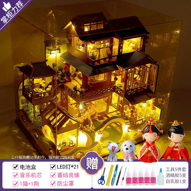 Handmade Villa Assembly Model, Architectural Creative Toy for Adults, Birthday Gift for DIY Model Builders