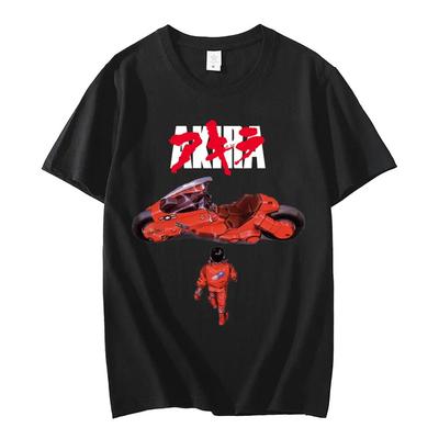 Japan Anime Akira Motocyklové tričko Letní Unisex Krátký rukáv Volné Tričko Retro Módní Trička s výstřihem Unisex Streetwear