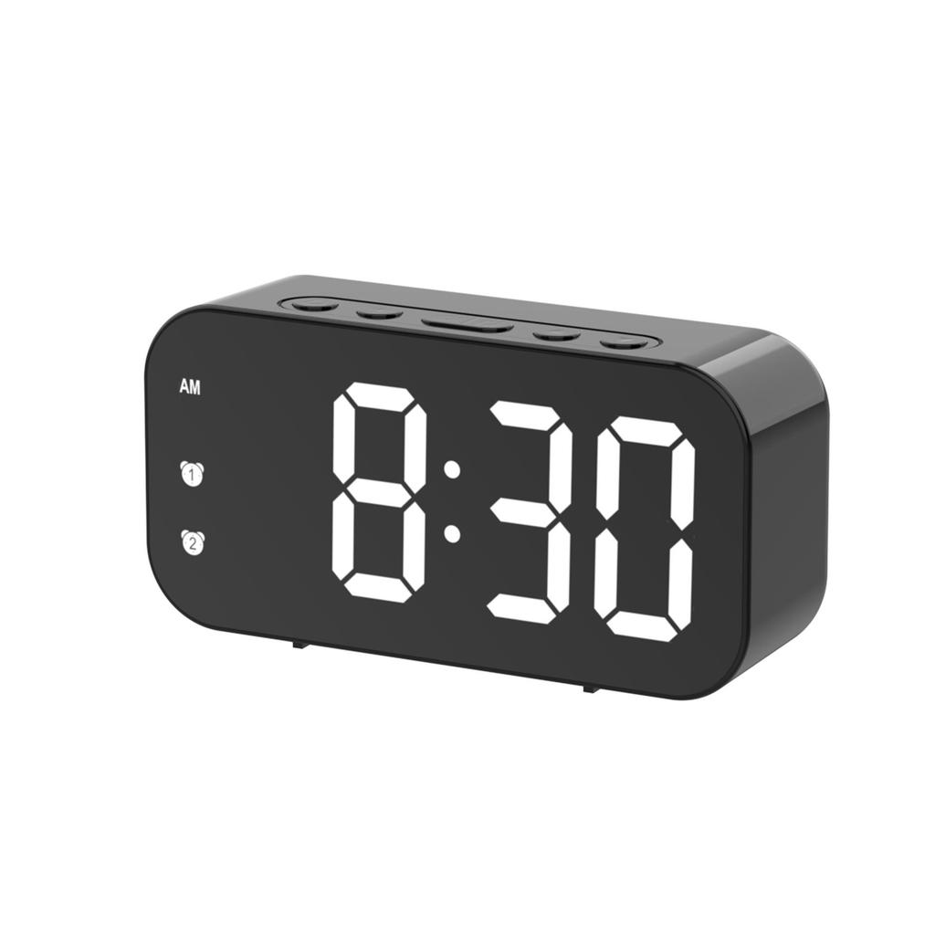 Minimalist Dual-Use LED Alarm Clock with Voice Control and Temperature Display