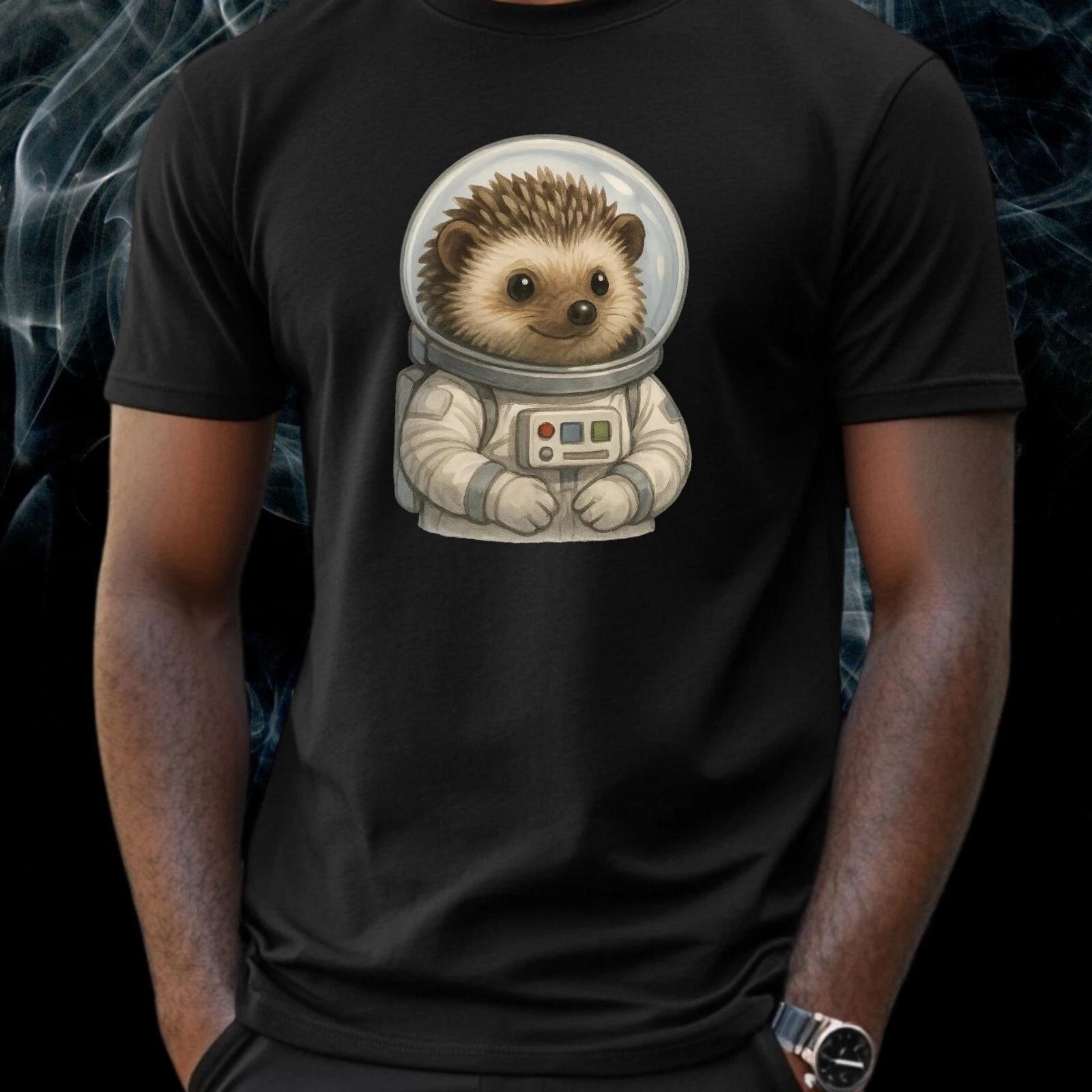 T-Shirt Herren Igel Astronaut Motiv Baumwolle Größe S bis 5XL M