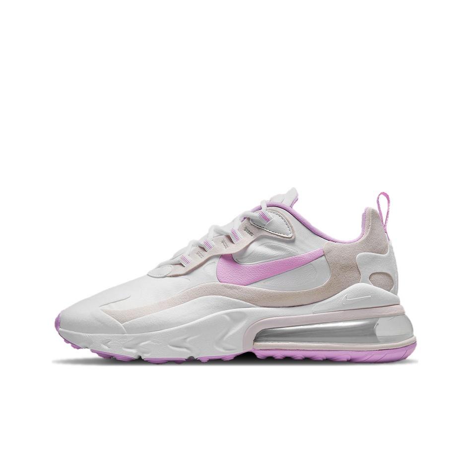 Nike Air Max 270 React Retro Bequem Langlebig Low Top Luftpolster Laufschuhe Damen Sneaker Off-White Lila CZ1609-100