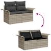 Ensemble de sofa de jardin 8 pièces avec coussins gris clair poly rotin, Sofa de jardin 2 places avec rangement et coussins 3357065