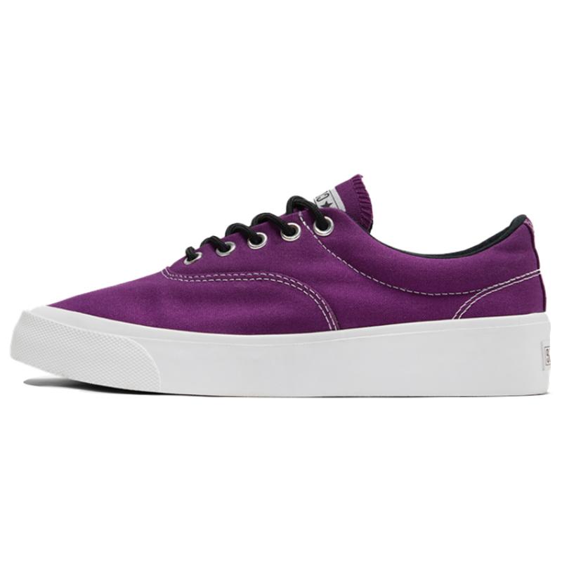 Converse Skidgrip Cvo Trendy Lightweight Low-Top Canvas Shoes Unisex Purple & White