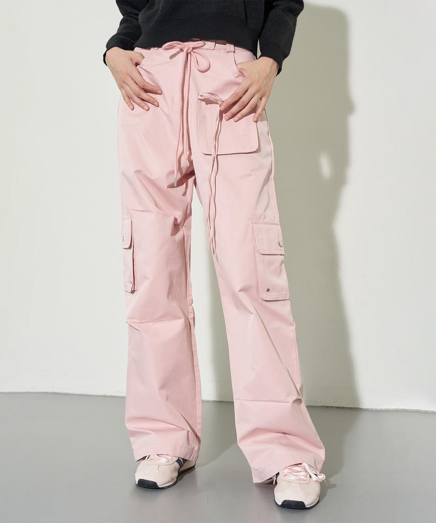 ILLIGO String Cargo Elastic Pants Pink