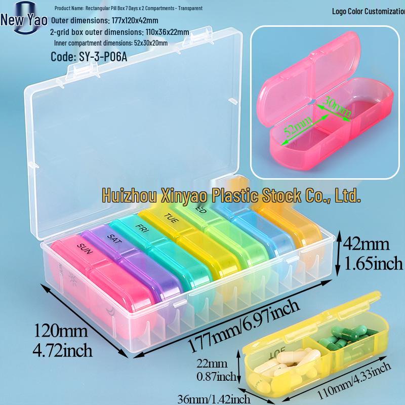 Seven-Day Pill Organizer: Morning, Noon, Night Portable Capsule Case with Large Capacity