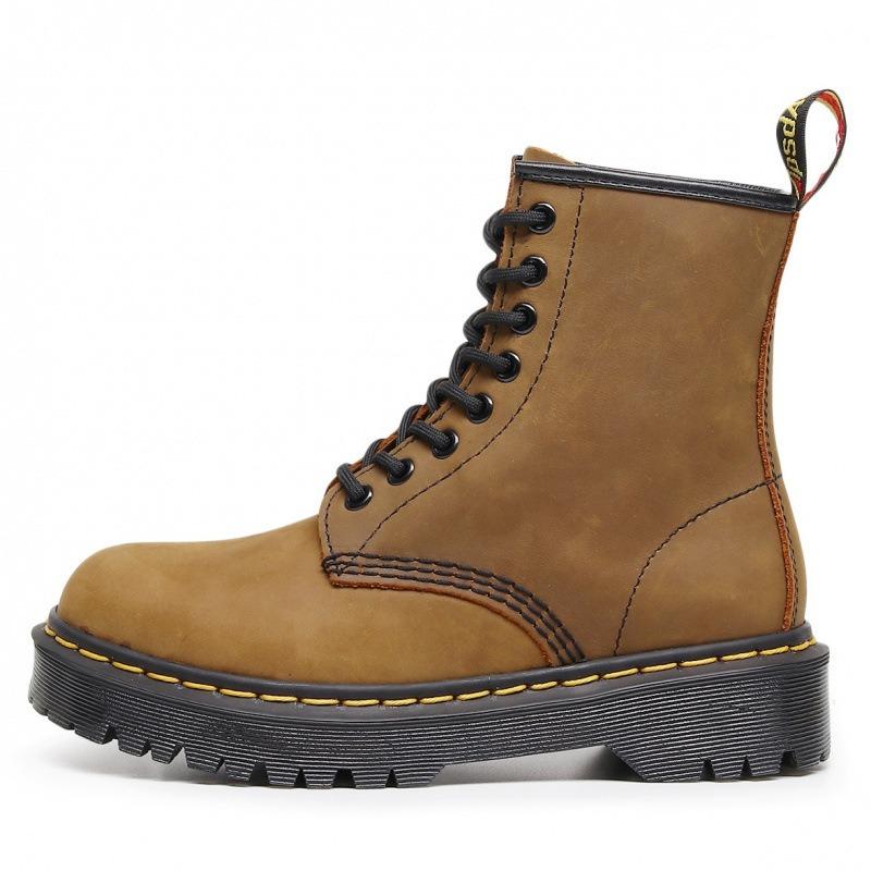Martin boots high-top tooling boots women's head layer Crazy Horse red short boots men's and women's leather boots round head