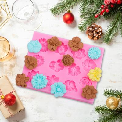 Rose Silicone Cake Mold Mini Flower Fondant Chocolate Molds for Baking Multipurpose Cookies Mold for Cake Brownies for Weddings Parties