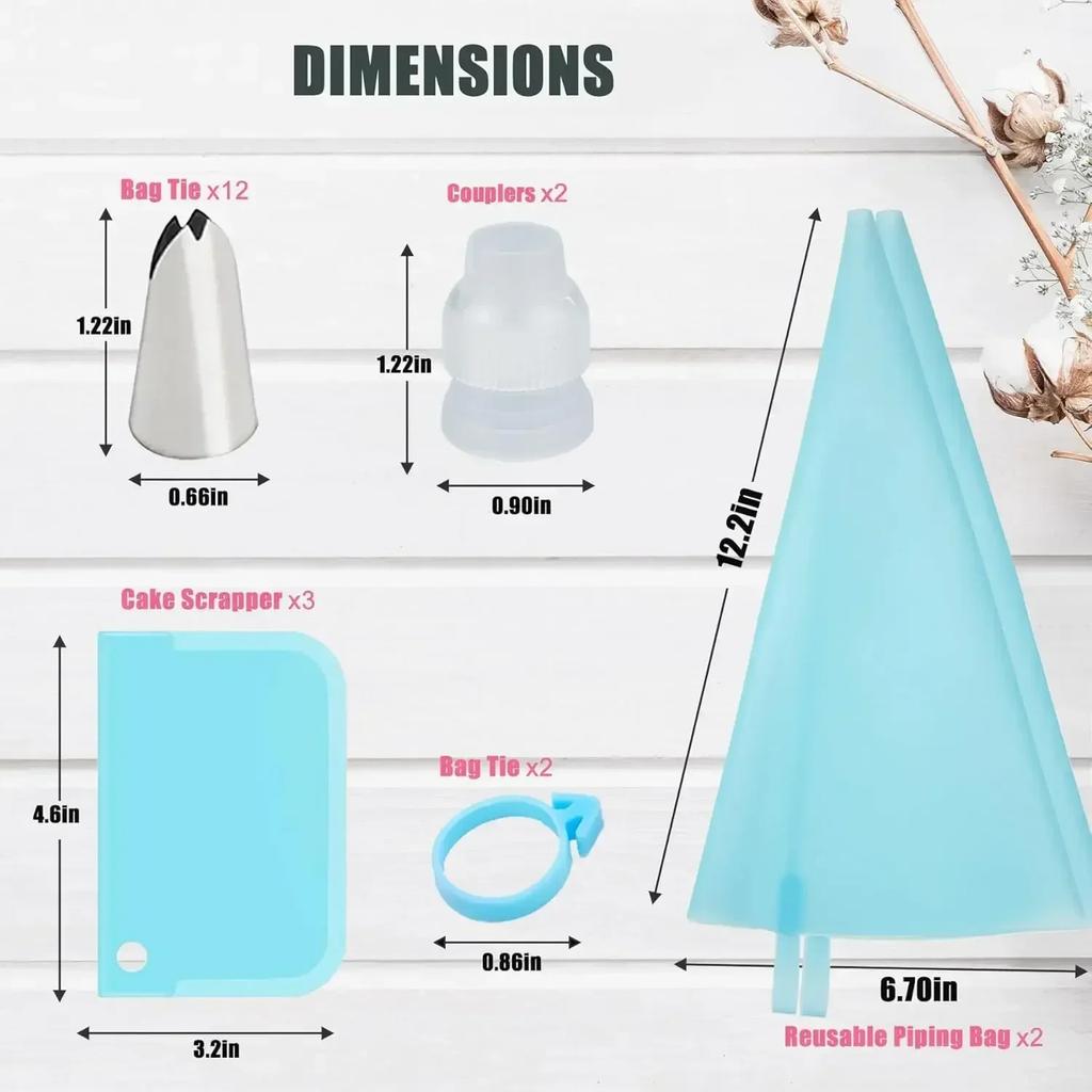 Spritzbeutel Kuchen Dekorationswerkzeug wiederverwendbarer Silikon Spritzbeutel Edelstahl Düse Backwerkzeug