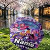 Custom Name Personalized Kpop Demon Hunter Print Umbrella, Auto Open Close, 8‑Rib Sturdy Frame, Commute Camping Hiking Use, Birthday Gift