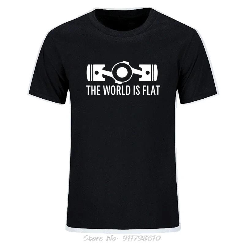 Summer The World Is Flat Engine T Shirt Short Sleeve Custom T-shirt Style Men O-neck Cotton TShirt Fashion Streetwear Tees