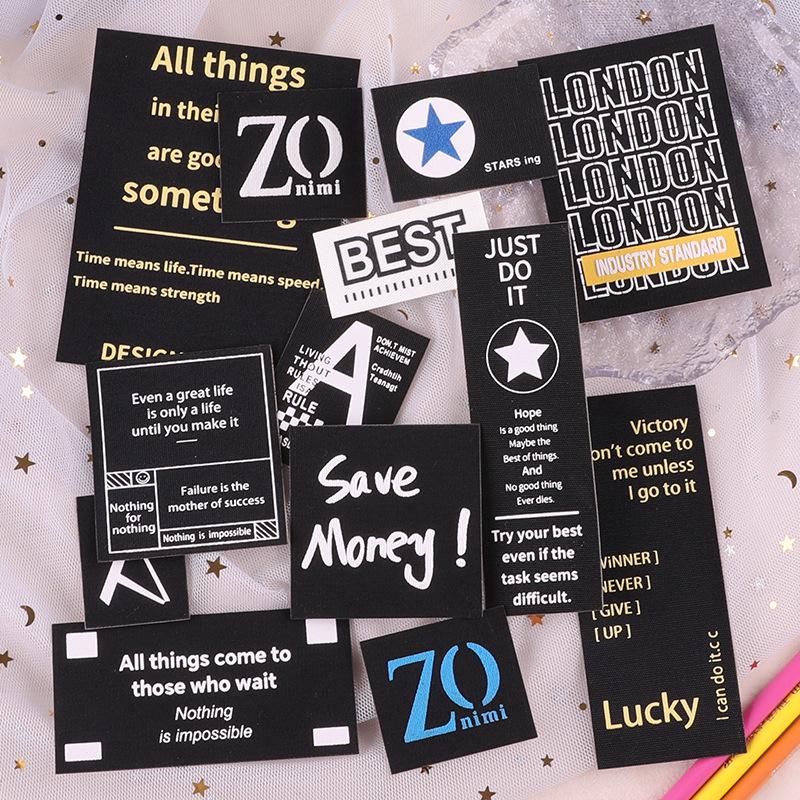 English Letter Self-Adhesive Fabric Patches for Leather and Down Jackets
