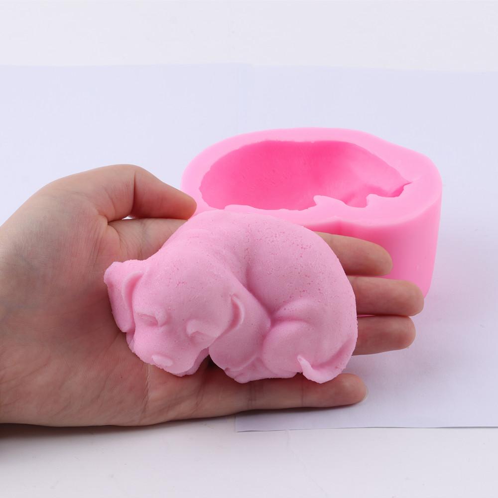 DIY Cute Kitten Silicone Soap Mold 3D Pig Dog Animal Crafts Resin Gypsum Soap Baking Chocolate Mousse Cake Decoration Tool