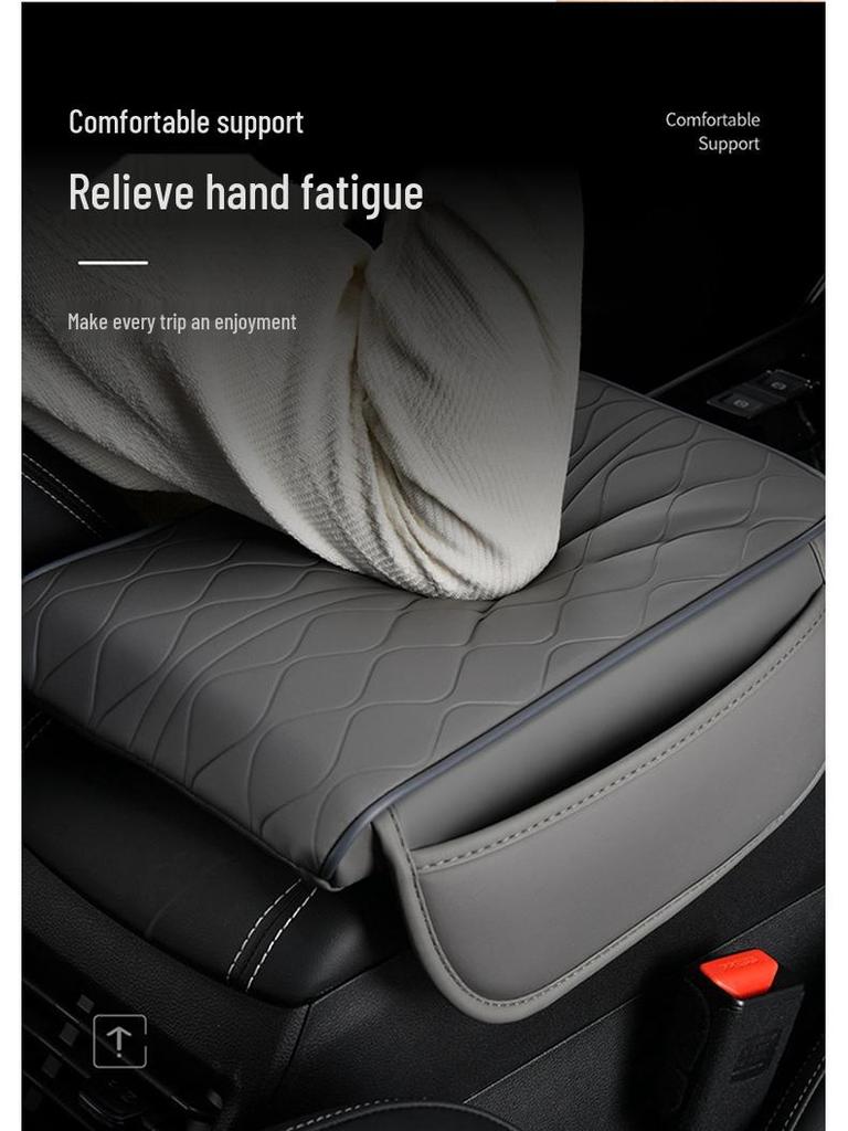 Memory Foam Armrest Pad - Heightening Elbow Support with Embossed Design and Pockets