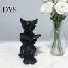 Reading Book Cat Decor 3D Printed Statue, Holding Glasses Figurine, Durable Sculpture Modern Decorative Animal for Home Office Figurine