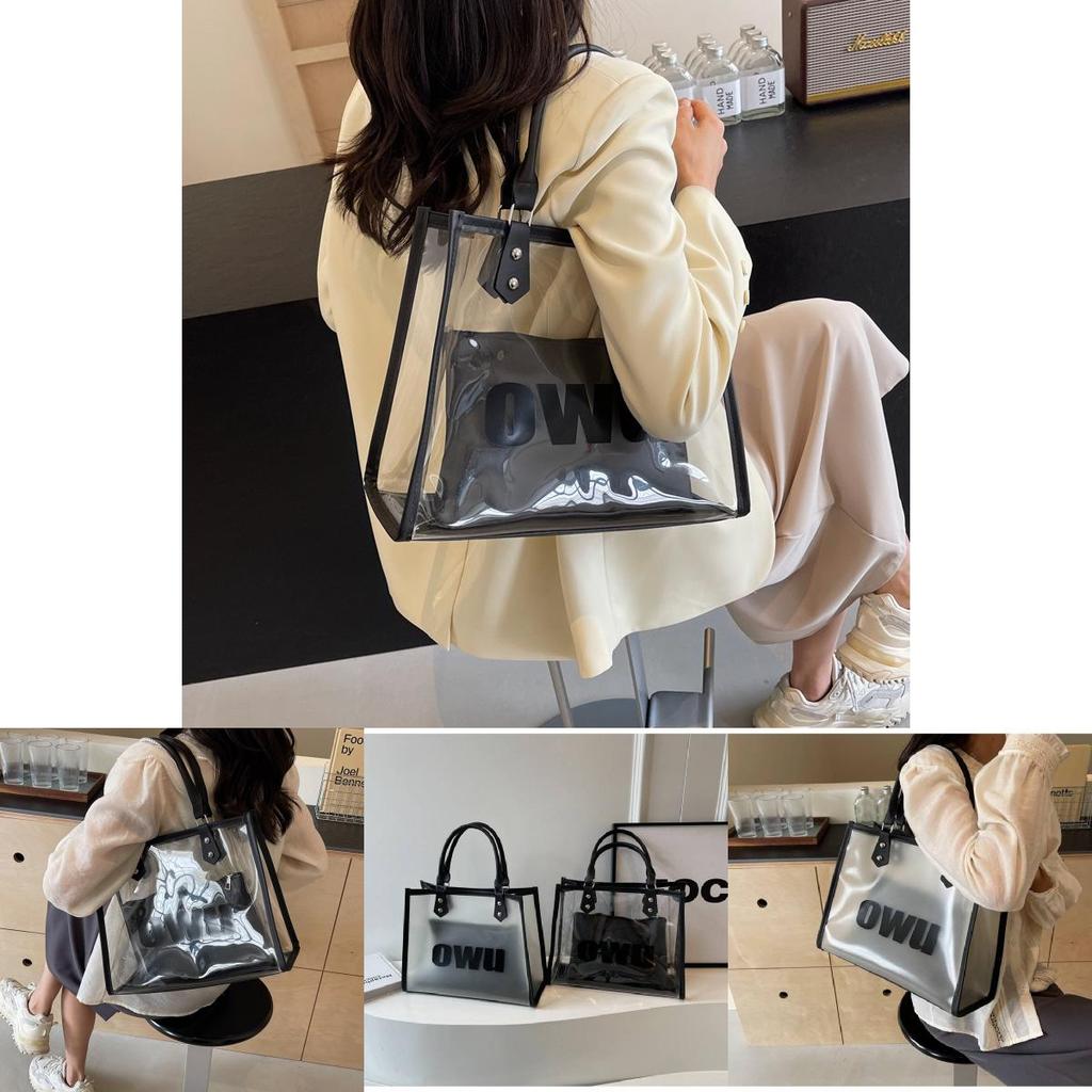Large Capacity Transparent Jelly Tote Bag For Women Stylish Summer Shoulder Bag