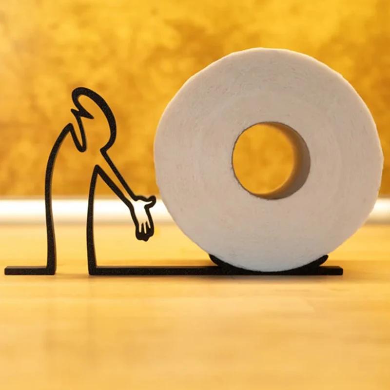 Minimalist and Practical Roll Paper Holder 3D Printing Decoration, Elegant Toilet Paper Holder, Funny and Humorous Tissue Holder