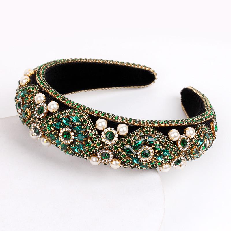 Fascia Classica Barocca in Raso con Strass e Perle per Donna