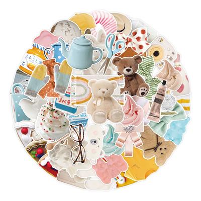 50 Beautiful Little Bear Doodle Stickers Suitcase Car Laptop Skateboard Mobile Phone Waterproof Decorative Stickers