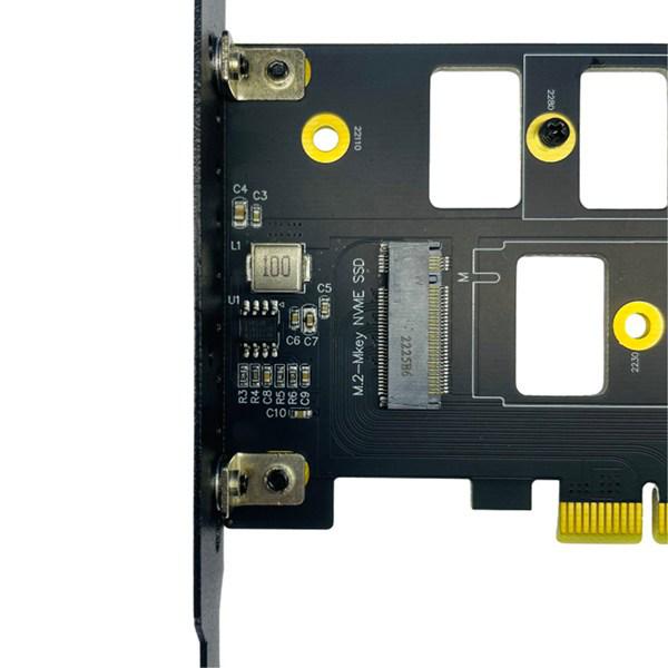 PCIE 4.0 To Dual M.2 NVMe SSD Adapter Card, Black