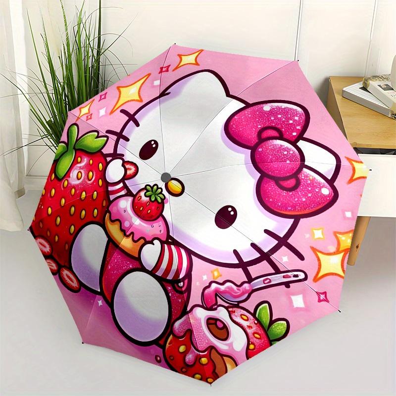 

1pc Hello Kitty Strawberry Party Umbrella with Plastic Handle,Suitable for All Seasons Home Travel Outdoor UmbrellaSanlio121