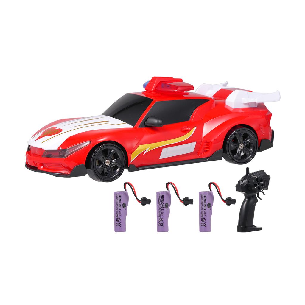 Police Car Remote Control Toy, 4WD Drift Car Toy with Lights 3 Rechargeable Batteries, Birthday Gift