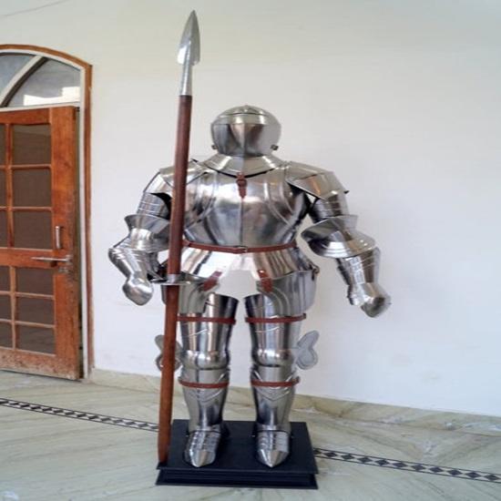 

Боевой доспех Полный латный доспех Средневековый полный доспех тамплиера Доспех крестоносца Носимый LARP Фэнтези Готический доспех Домашний декор