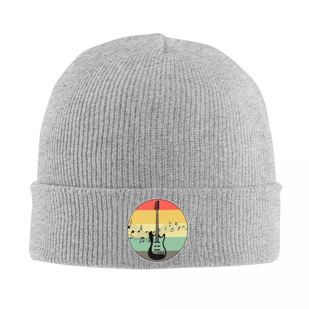 Retro Music Bass Guitar Warm Knitted Cap Winter Knit Bonnet Hat Skullies Beanies Hip Hop Caps for Unisex