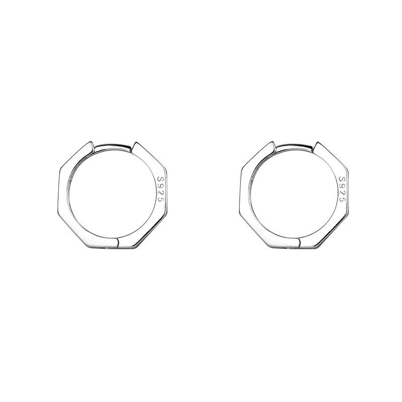 Geometric Octagonal Earrings Women's Retro Fashion Simple Hip-hop Ear Buckle Trendy Gift Elegant Lady's Classic Casual Accessories