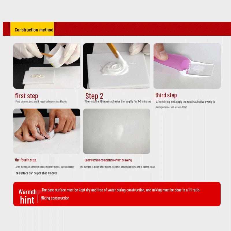 Glazed Marble & Ceramic Tile Repair Paste for Cracks and Holes