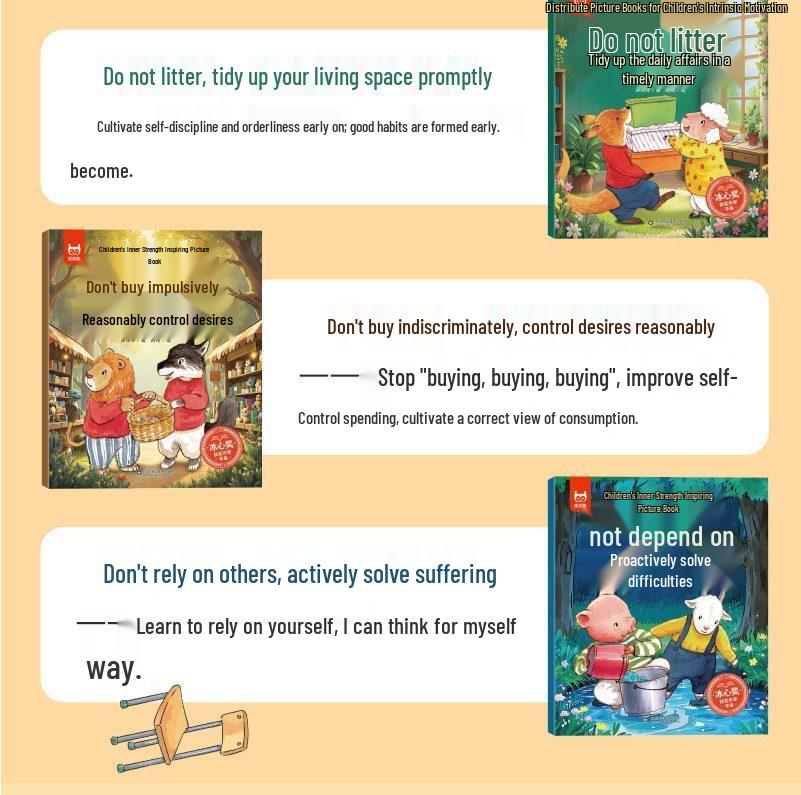 Children's Motivation Picture Books: 8-Volume Set by Award-Winning Authors for Mental Strength