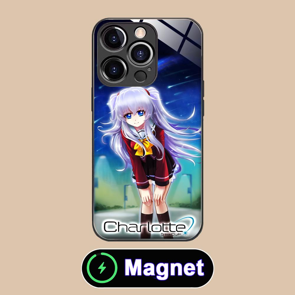 Charlotte Tomori Nao Glass MagSafe Mobile Phone Case for iPhone 17 16 15 14 13 12 11 Air Pro Max Plus Mini Colorful Cover