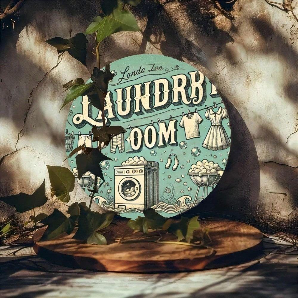 Vintage Metal Poster Wall Art 8x8 Inch Laundry Room Home Decor
