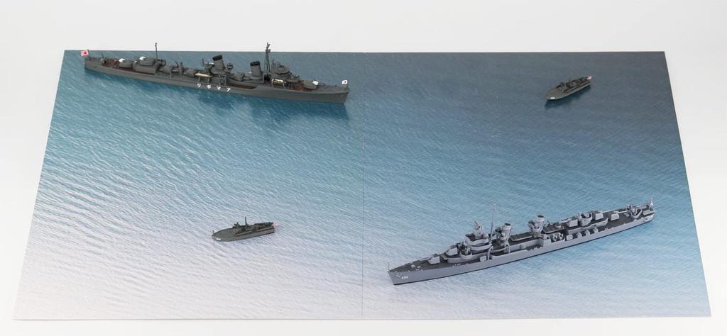 SPS Series Battle of the South Japanese Navy Destroyer Amagiri Navy PT Boat Diorama Paper Base x 280 2 Plastic Model Molded in Color Pit-Road 1/700