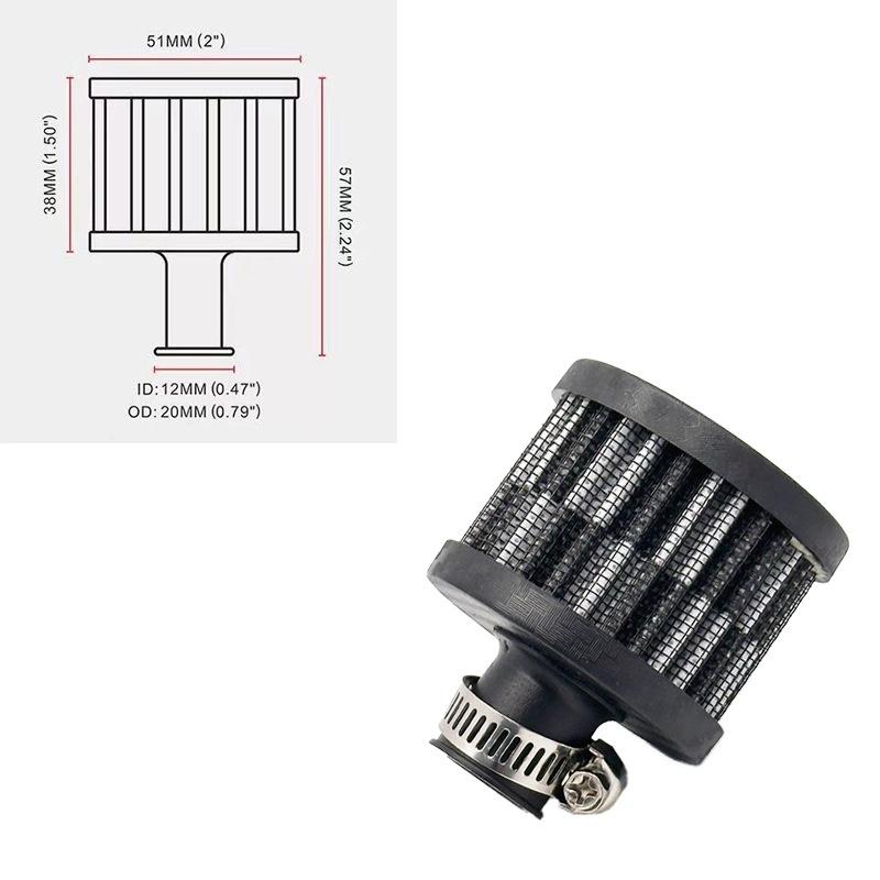 1 Stück Motorrad Turbo High Flow Racing Kaltluftansaugfilter Pilzkopf Universalschnittstelle Auto Luftfilter 12mm