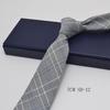 Luxury 7cm Grey Plaid Cotton Neck Ties For Men Soft TR Fabric Red Striped Neckties Casual Ties Wedding Party Groom Cravat Gift