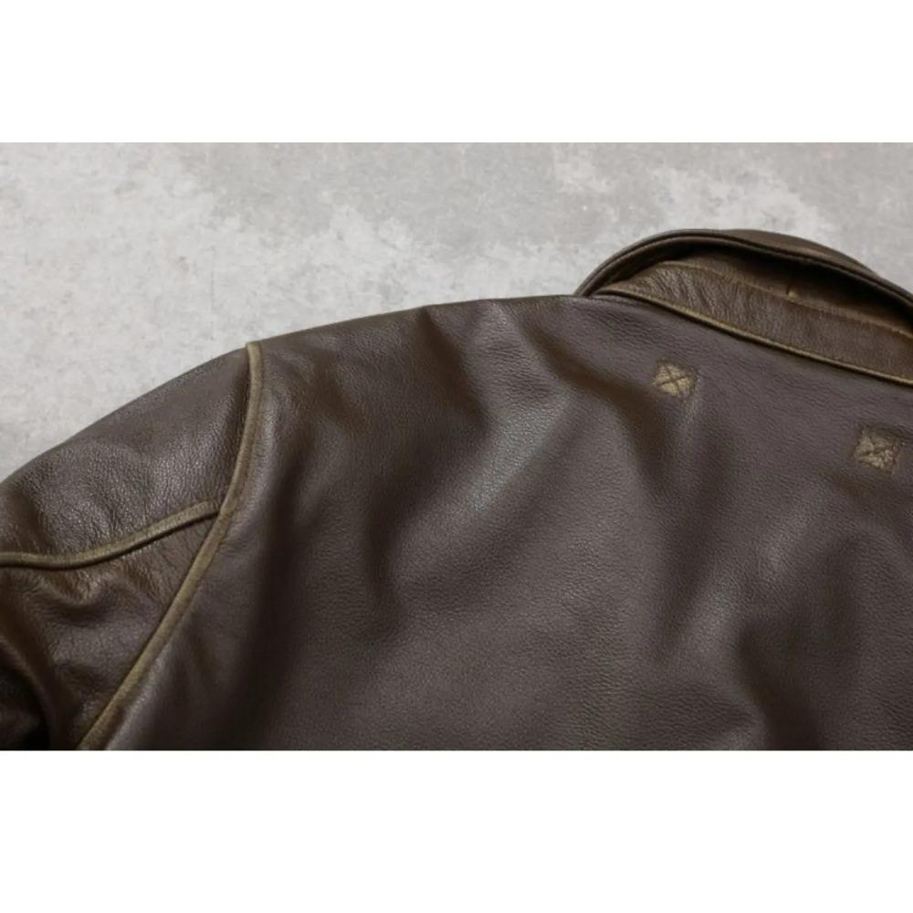 Chinesische Größe Klassische Air Force A2 Fliegerjacke Eingefasste Armeegrün Echtes Rindsleder Jacke Herren Pilotenmantel Herbst Jaquetas Masculina De Couro