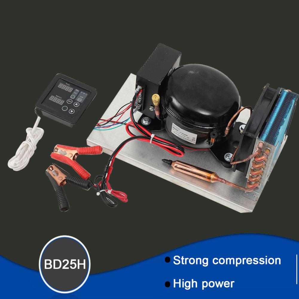 BD25HC Compressor Condenser Car Refrigerator Solar Freezer 12V 24V Refrigerator Air Compressor With Temperature Controller