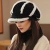 1PC Plush-Lined Gift Corduroy Material Versatile Beret Exquisite Thickened Design Warmth Accessories Elegant 56-58cm