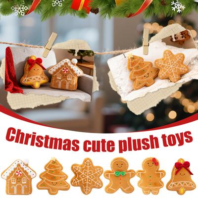 Christmas Cookie Man Pillow, Comfortable Cookie Shaped Sofa Pillow, Christmas Decoration, Suitable For Living Room, Bed, Holiday Decoration Gift